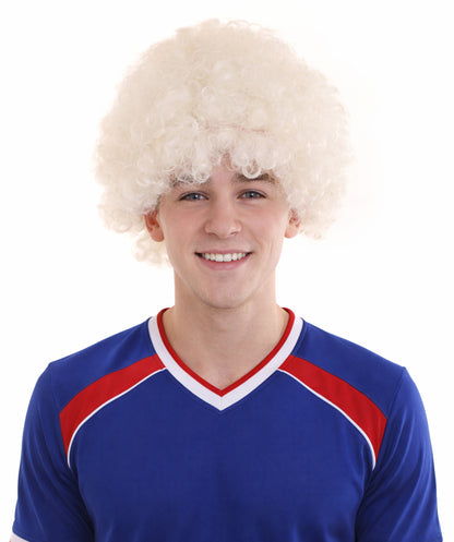 Green&White Unisex Afro Wig | Neon Green Jumbo Sports Wig