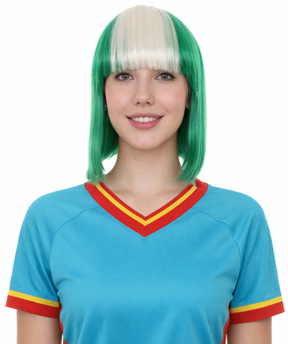 Women Patriotic Nigeria Flag Bob Wig | Premium Breathable Capless Cap
