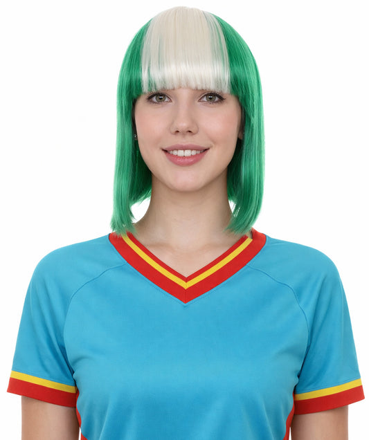 Women Patriotic Nigeria Flag Bob Wig | Premium Breathable Capless Cap