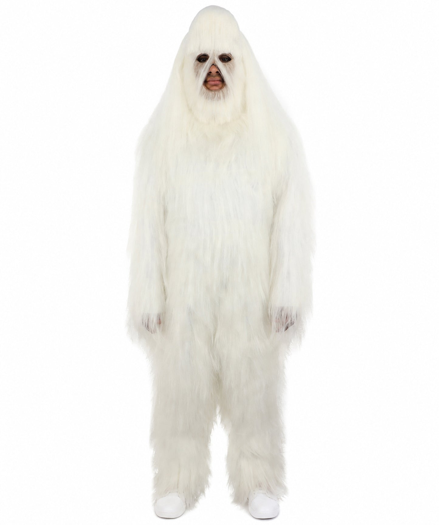 HPO Unisex Extreme Hairy Person Costume, Mask and Bundle - Full-Body Hair Suit Extra-Long Ash Brown Costume Wig for Halloween, Cosplay & Parties