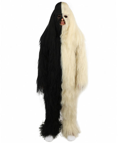 HPO  Extreme Hairy Person Two Part Costume, Mask and Bundle Set - Full-Body Hair Suit Extra-Long Costume Wig for Halloween, Cosplay & Parties - Multiple Color Options