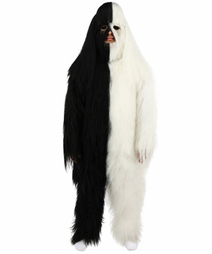 HPO  Extreme Hairy Person Two Part Costume, Mask and Bundle Set - Full-Body Hair Suit Extra-Long Costume Wig for Halloween, Cosplay & Parties - Multiple Color Options