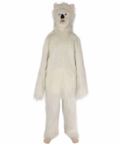 Furry Dog Collection | Men's White Spiked Furry Dog Fancy  Costume with Tail
