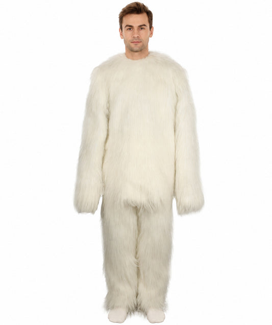 Furry Cat Collection | Men's White Furry Cat Costume with Tail | Fancy Halloween Costume
