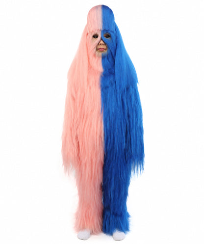 HPO Teen Extreme Hairy Person Two Part Costume, Mask and Bundle Set - Full-Body Hair Suit Extra-Long Costume Wig for Halloween, Cosplay & Parties - Multiple Color Options