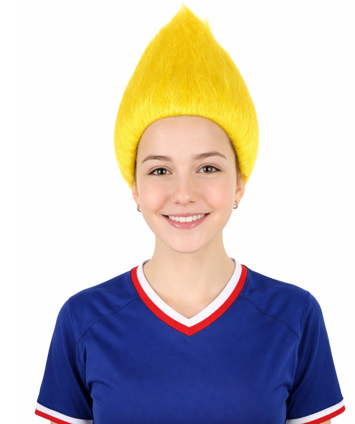 HPO Unisex Troll Wig for Yellow Color I Ideal for Halloween I Flame-Retardant Synthetic Fiber Hair
