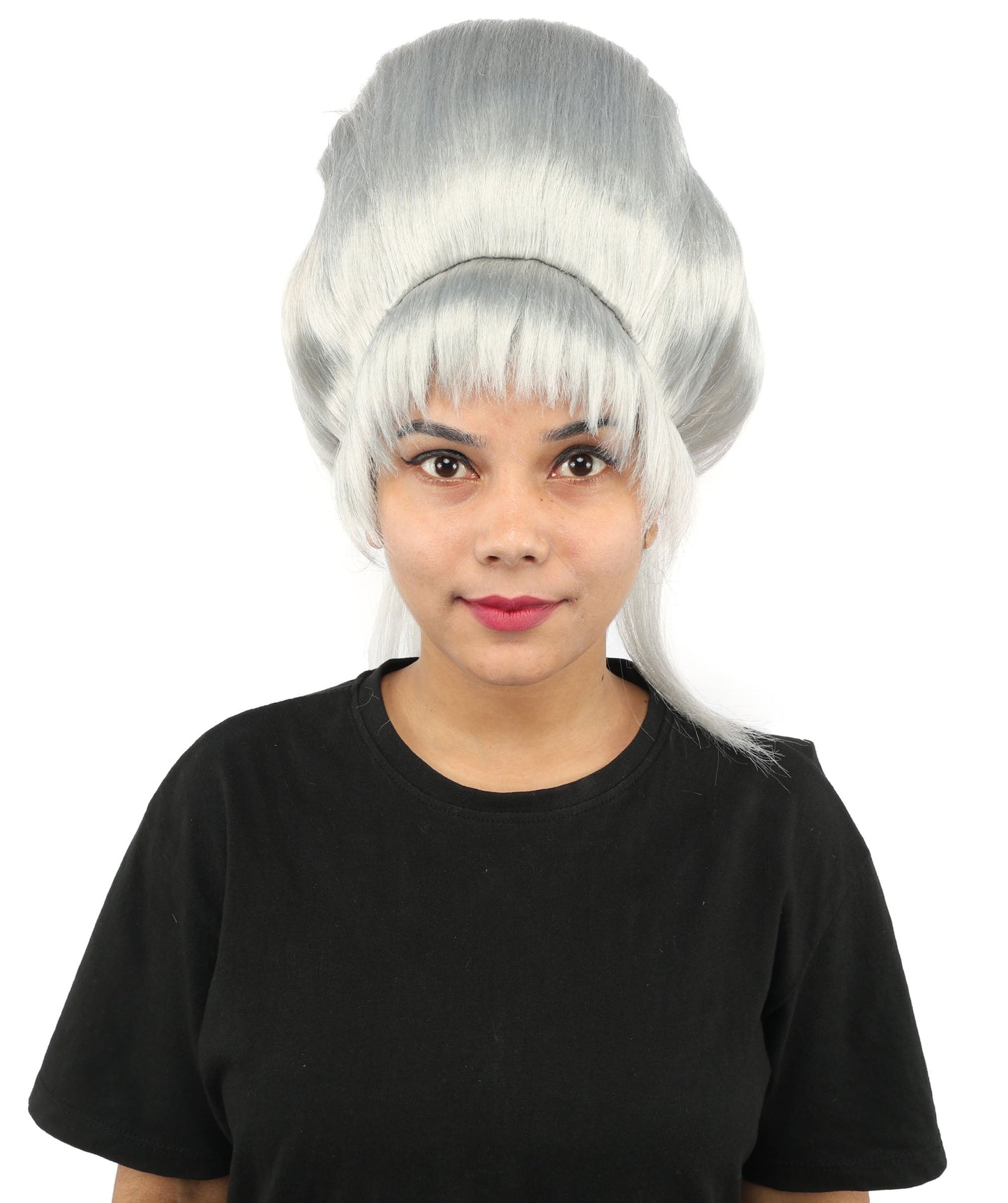 HPO Adult Women's Avant-Garde Bouffant Wig | Multiple Color Options | Create of synthetic fiber, massive smooth updo with micro bangs, breathable base | Party, Halloween, theater, drag, performance, costume events