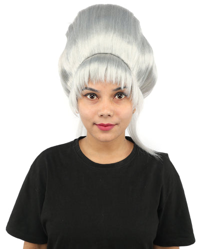 HPO Adult Women's Avant-Garde Bouffant Wig | Multiple Color Options | Create of synthetic fiber, massive smooth updo with micro bangs, breathable base | Party, Halloween, theater, drag, performance, costume events