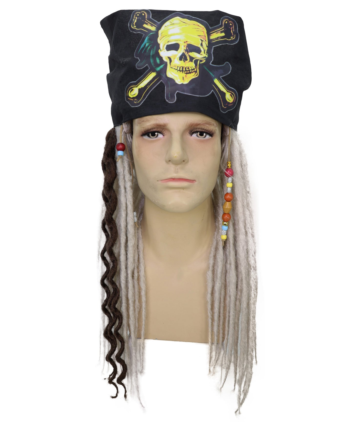 HPO Men's Pirate Dreadlocks Multicolor Options Wig | Halloween and Cosplay Wig | Flame-retardant Synthetic Fiber