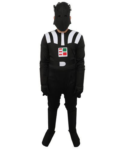 HPO Men's Youth Deluxe Black Evil Costume With Mask | Premium Tv Admired Outfit