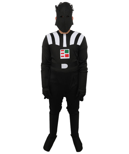 HPO Men's Youth Deluxe Black Evil Costume With Mask | Premium Tv Admired Outfit