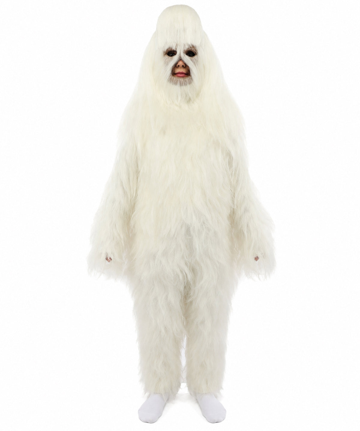 HPO Teen Extreme Hairy Person Costume Bundle & Mask Set - Full-Body Hair Suit Extra-Long Costume Wig for Halloween, Cosplay & Parties - Multiple Color Options