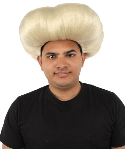 HPO Men's Mad Scientist Wig | High Volume White Vertical Hair with Faux Bald Cap Top & Structured Styling | Halloween Costume Party Theater Prop & Dress Up Accessory | Multicolor Options