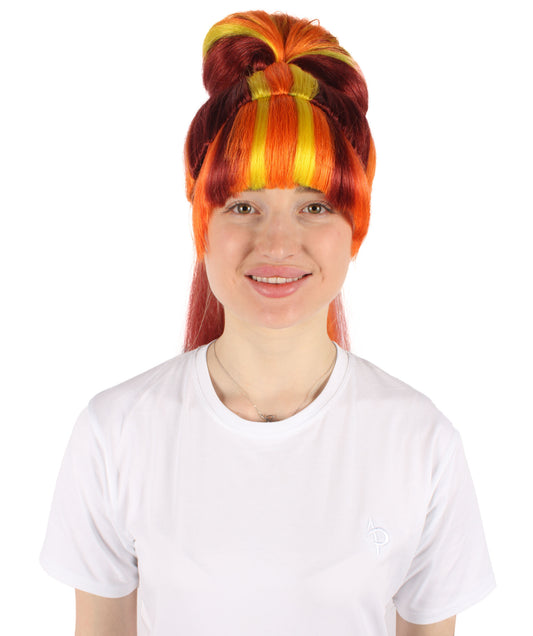 Half Bun Half Ponytail Orange Wig