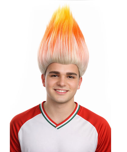 Unisex Adult & Kids Wig | Trolls Orange & White Wig | Premium Breathable Capless Cap