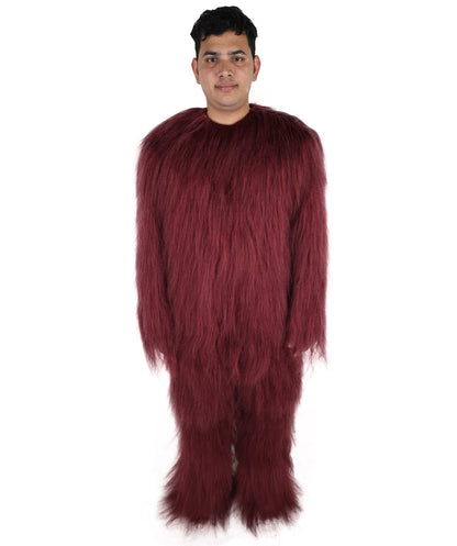 HPO Unisex Extreme Hairy Person Costume, Mask and Bundle - Full-Body Hair Suit Extra-Long Ash Brown Costume Wig for Halloween, Cosplay & Parties