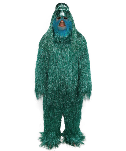 HPO Unisex Teen Extreme Tinsel Hairy Person Costume Bundle & Mask Set - Full-Body Tinsel Hair Suit Extra-Long Costume Wig for Halloween, Cosplay & Parties - Multiple Color Options