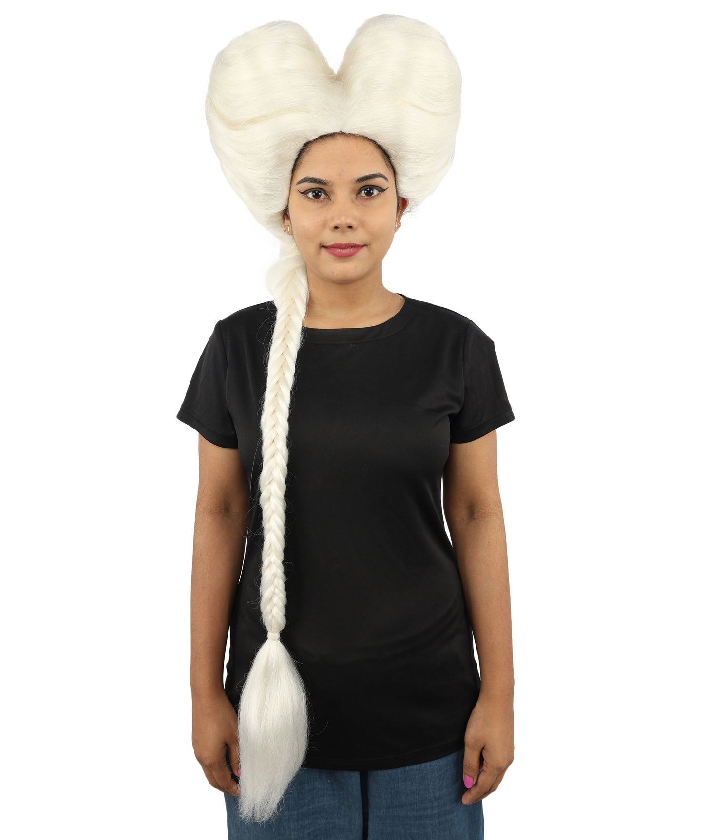 HPO Women’s Extra Long Golden Brown Count Dracula Wig | 42 Inch Synthetic Hairpiece Ideal for Gothic Noble Costume Halloween Cosplay Party Fancy Dress