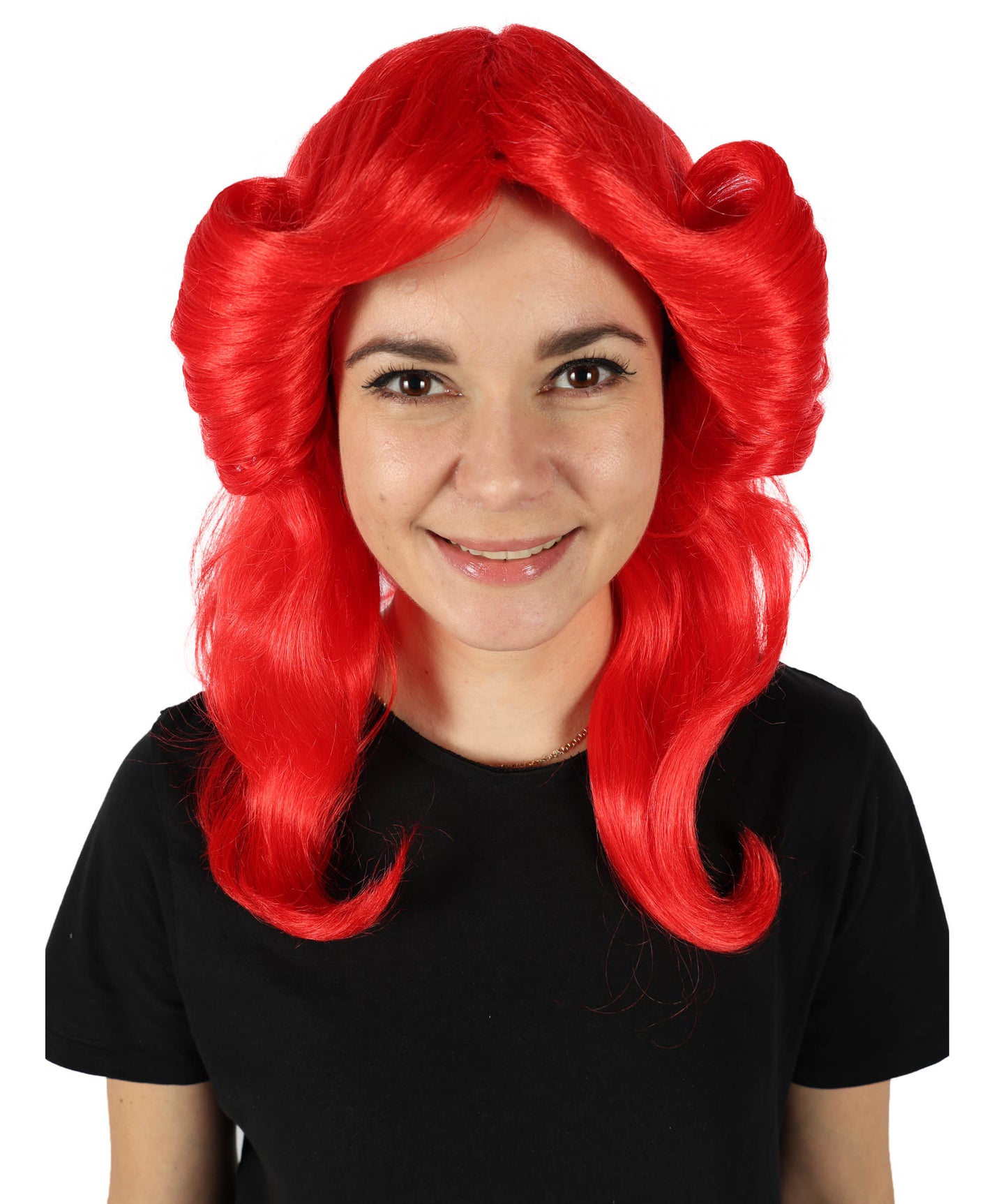 HPO Women's 70's Flick Multiple Color Retro Wig, Flame-retardant Synthetic Fiber