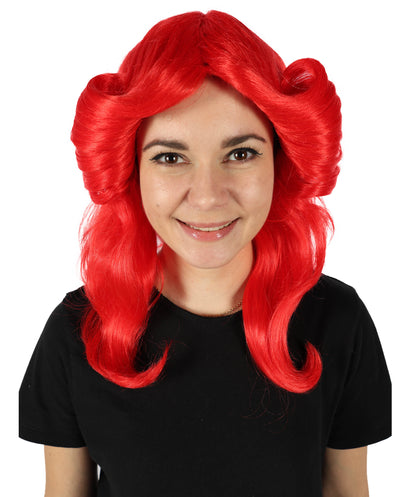 HPO Women's 70's Flick Multiple Color Retro Wig, Flame-retardant Synthetic Fiber