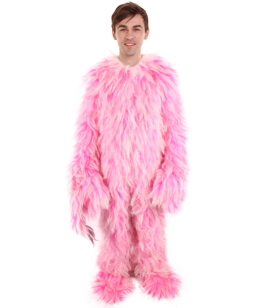 HPO Unisex Pink Fluffy Costume | Perfect for Halloween | Flame-retardant Synthetic Fabric