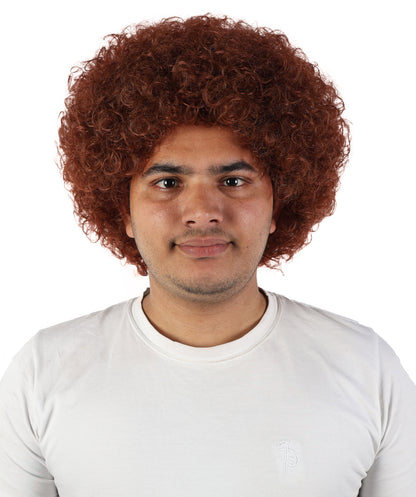 HPO Men's Multi-Color Options Curly Clown Wig | Flame-Retardant Synthetic Fiber and Standard Cap | Ideal for Parties, Cosplay, and Themed Events