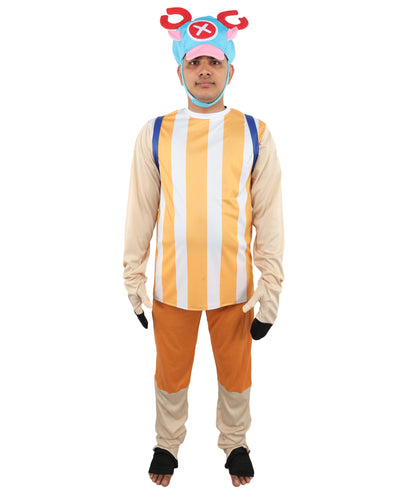 HPO Men's Striped Adventure Outfit Costume | Flame-Retardant Synthetic Fiber | Ideal For Theater, Halloween And Cosplay
