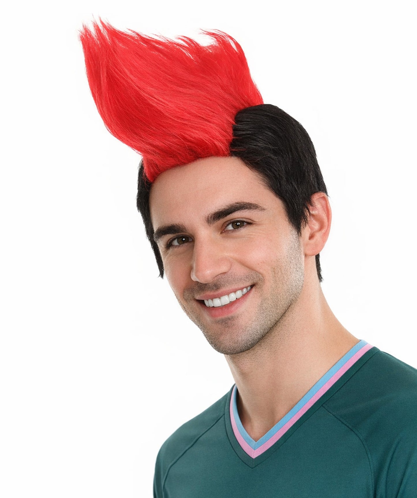 HPO Men's Multicolor Mohawk Wig | Halloween Wig | Premium Breathable Capless Cap