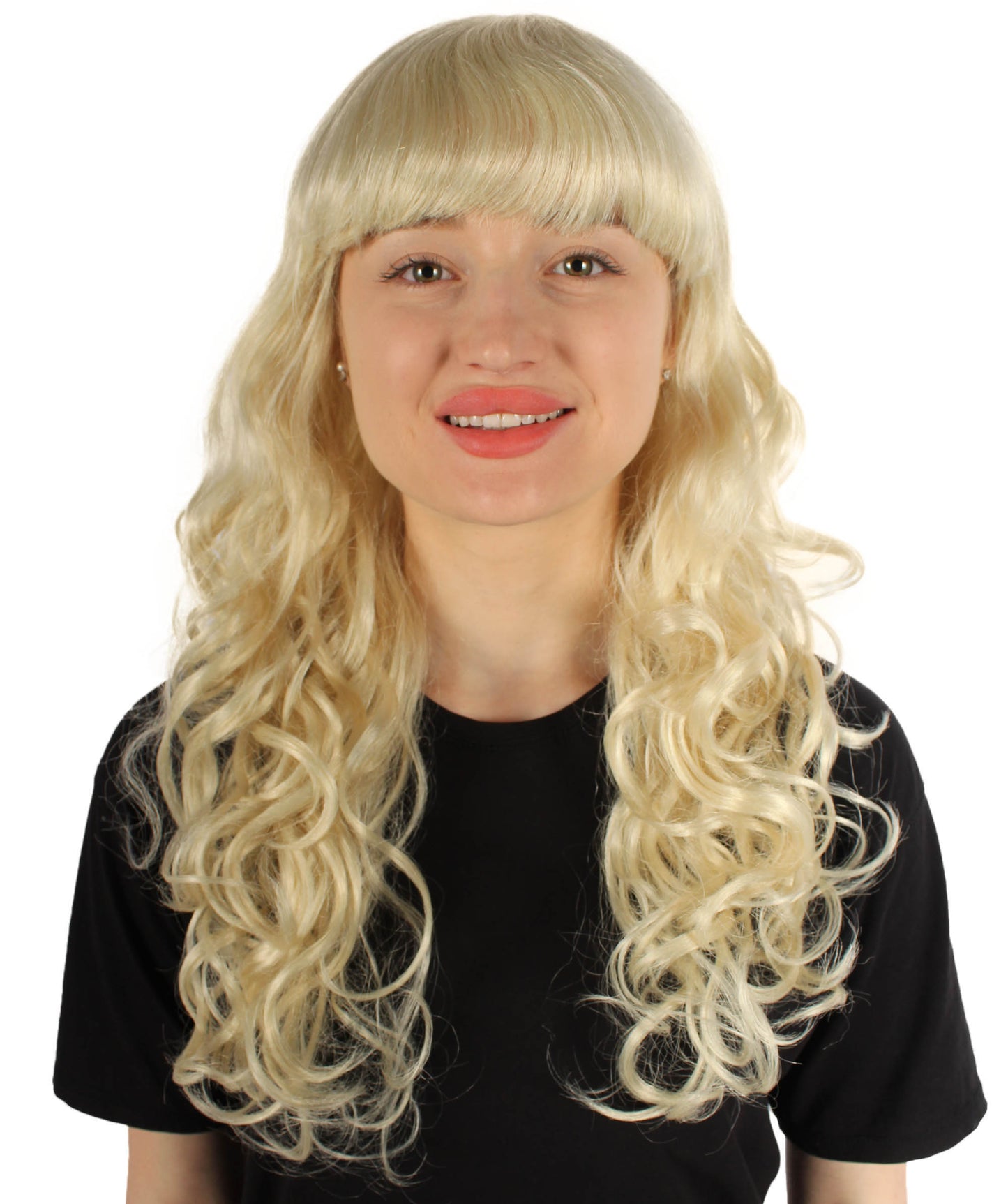 HPO Women's Wig for Fancy Anti-Hero Girl | Long Curly Party Ready Fancy Halloween Wigs | Premium Breathable Capless Cap