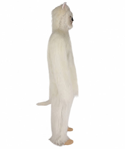 Furry Dog Collection | Men's White Spiked Furry Dog Fancy  Costume with Tail