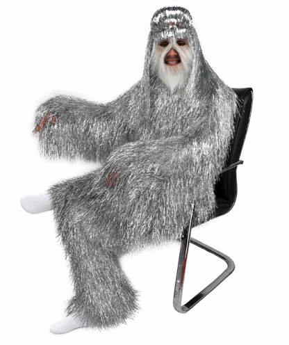 HPO UnisexTinsel Hairy Costume, Bundle & Mask Set | Full-Body Suit & Matching Mask | Long Hair Funny Costume for Halloween, Performers, Cosplay & Mascots | Multicolor Options