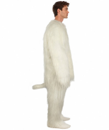 Furry Cat Collection | Men's White Furry Cat Costume with Tail | Fancy Halloween Costume