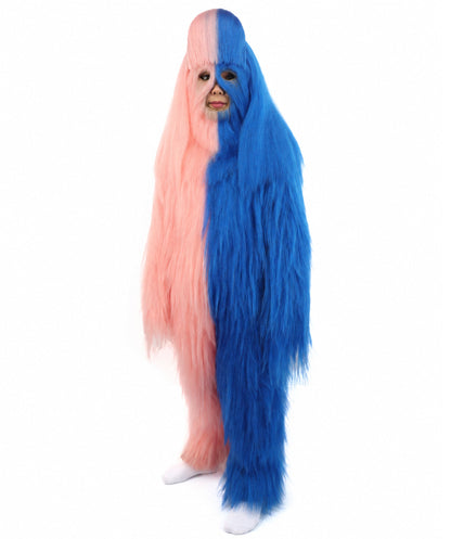 HPO Teen Extreme Hairy Person Two Part Costume, Mask and Bundle Set - Full-Body Hair Suit Extra-Long Costume Wig for Halloween, Cosplay & Parties - Multiple Color Options