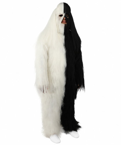 HPO  Extreme Hairy Person Two Part Costume, Mask and Bundle Set - Full-Body Hair Suit Extra-Long Costume Wig for Halloween, Cosplay & Parties - Multiple Color Options