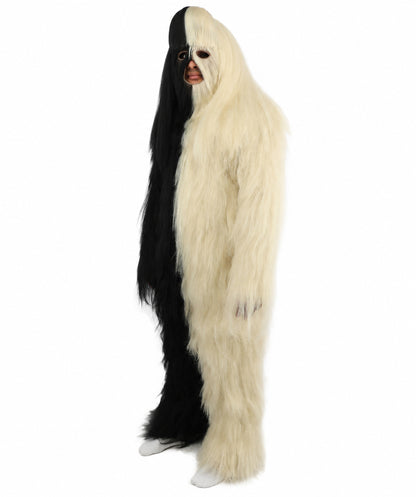 HPO  Extreme Hairy Person Two Part Costume, Mask and Bundle Set - Full-Body Hair Suit Extra-Long Costume Wig for Halloween, Cosplay & Parties - Multiple Color Options