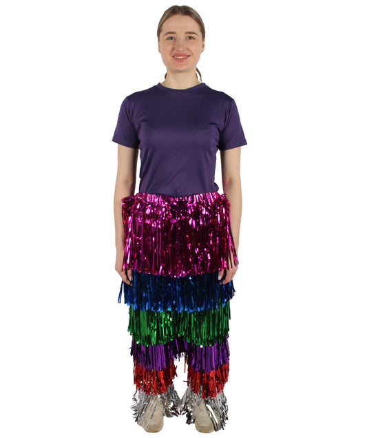 Women's Tinsel Wide Colorful Leg Pants, Perfect for Halloween, Tinsel Material