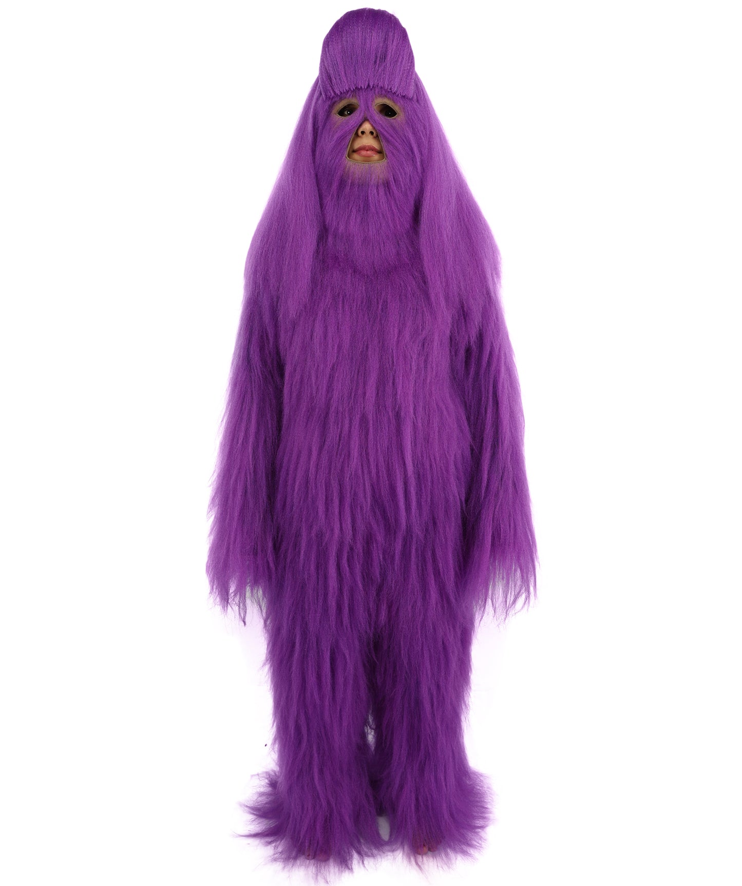 HPO Teen Extreme Hairy Person Costume Bundle & Mask Set - Full-Body Hair Suit Extra-Long Costume Wig for Halloween, Cosplay & Parties - Multiple Color Options
