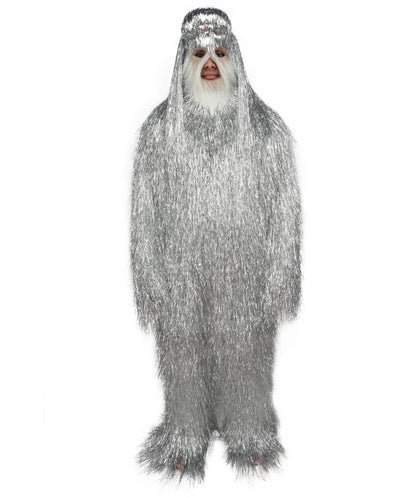 HPO Unisex Teen Extreme Tinsel Hairy Person Costume Bundle & Mask Set - Full-Body Tinsel Hair Suit Extra-Long Costume Wig for Halloween, Cosplay & Parties - Multiple Color Options