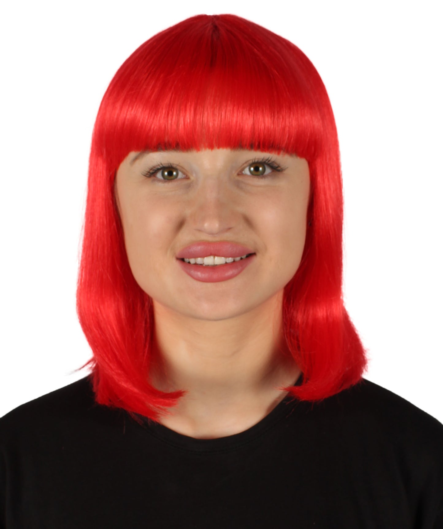 HPO Women's Shoulder Length Bob Wig Collection | Straight Halloween Wig Multiple Color Option | Premium Breathable Capless Cap