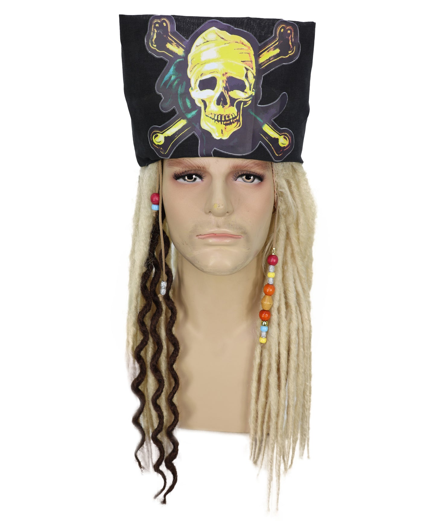 HPO Men's Pirate Dreadlocks Multicolor Options Wig | Halloween and Cosplay Wig | Flame-retardant Synthetic Fiber