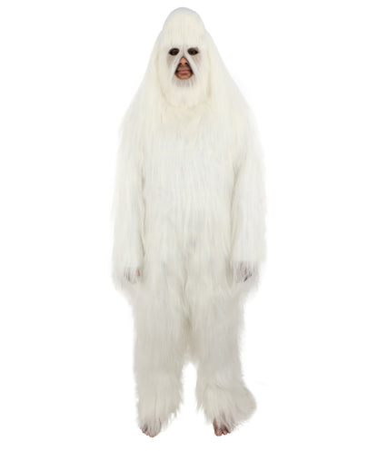 HPO Unisex Extreme Hairy Person Costume, Mask and Bundle - Full-Body Hair Suit Extra-Long Ash Brown Costume Wig for Halloween, Cosplay & Parties