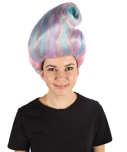 HPO Women’s Drag Queen Rainbow Wig I Perfect for Halloween I Flame-retardant Synthetic Fiber