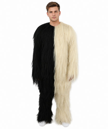 HPO  Extreme Hairy Person Two Part Costume, Mask and Bundle Set - Full-Body Hair Suit Extra-Long Costume Wig for Halloween, Cosplay & Parties - Multiple Color Options