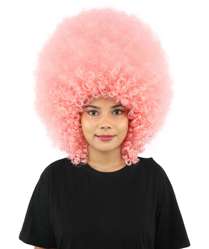 HPO Women's Giant White Glitter Afro Wig | Massive Puffy Sparkle Hair with Silver Sheen, Synthetic Fiber & Breathable Cap | Halloween, Troll Roleplay, 70s Disco Party, Theater & Funny Costume