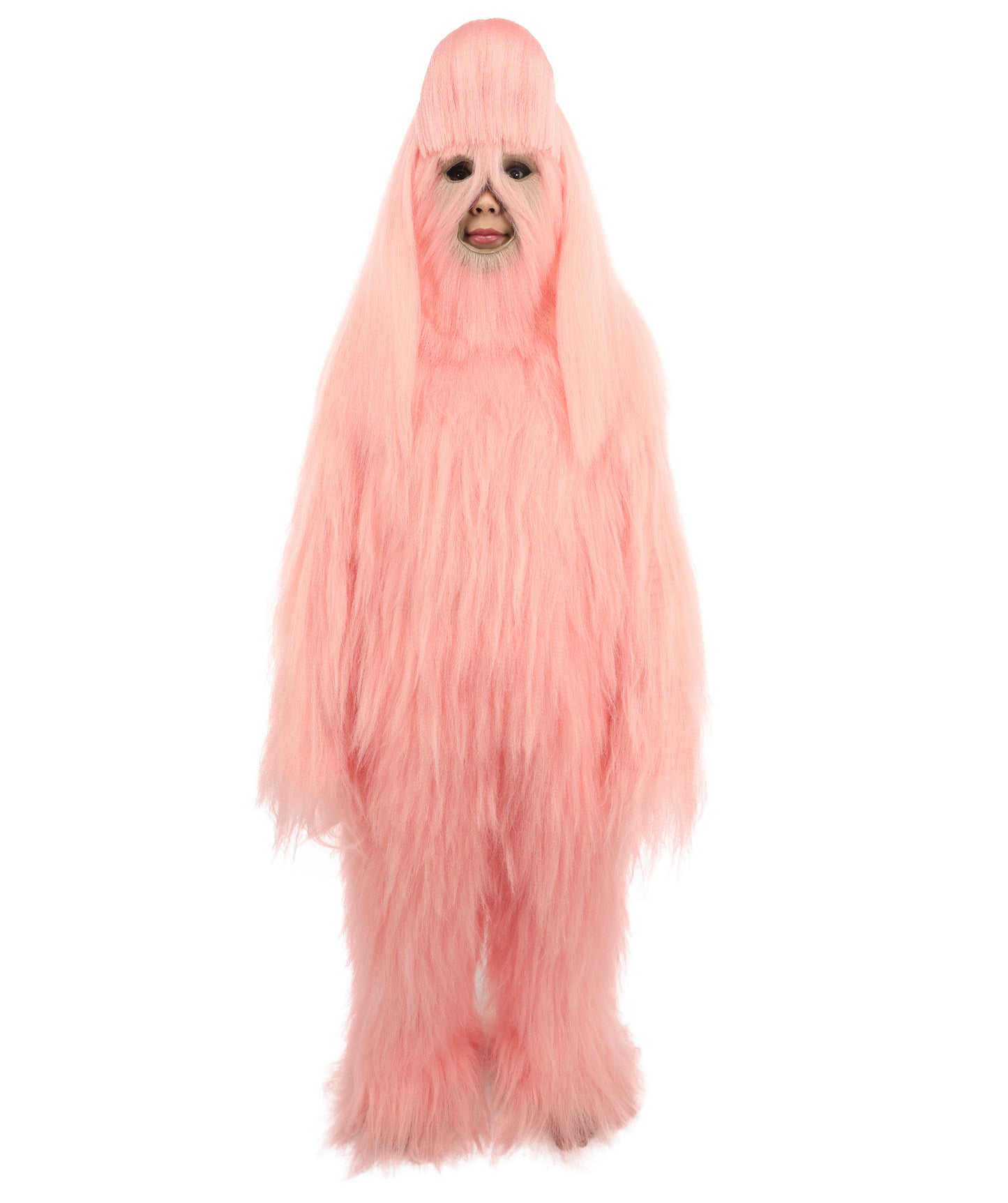 HPO Teen Extreme Hairy Person Costume Bundle & Mask Set - Full-Body Hair Suit Extra-Long Costume Wig for Halloween, Cosplay & Parties - Multiple Color Options