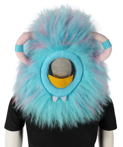 HPO Unisex Furry Blue Monster Plush Costume Set – Head Mask & Full Suit| Perfect for Halloween| Flame-retardant Synthetic Fabric