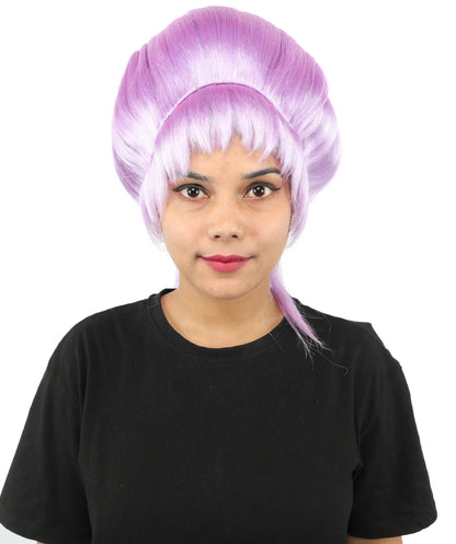 HPO Adult Women's Avant-Garde Bouffant Wig | Multiple Color Options | Create of synthetic fiber, massive smooth updo with micro bangs, breathable base | Party, Halloween, theater, drag, performance, costume events