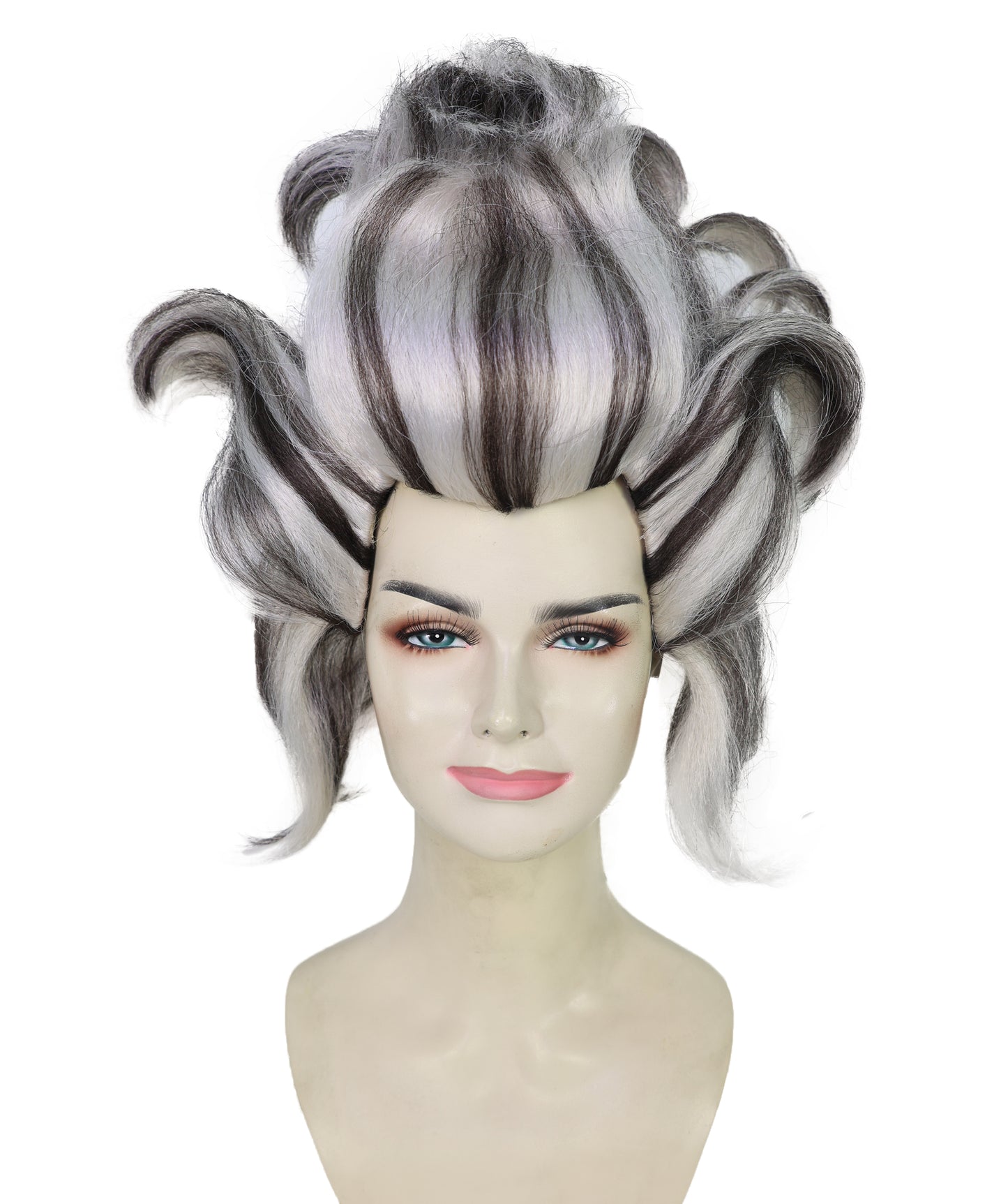 HPO Women’s Wicked Sea Witch Wig | Deluxe Long Curly Black & Grey Hairpiece | Halloween, Costume Party, Stage & Photo Shoot