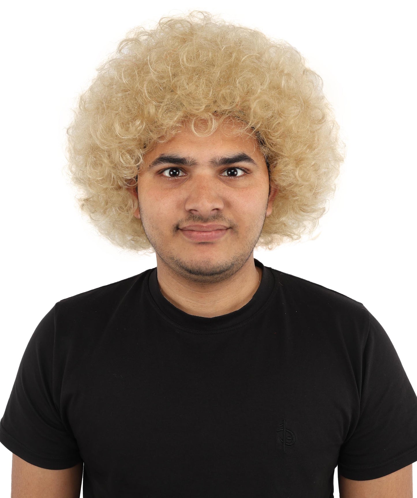 HPO Men's Soft Curly Afro Wig with Multiple Color Options | Flame-Retardant Synthetic Fiber | Perfect for Halloween, Cosplay and Themed Parties