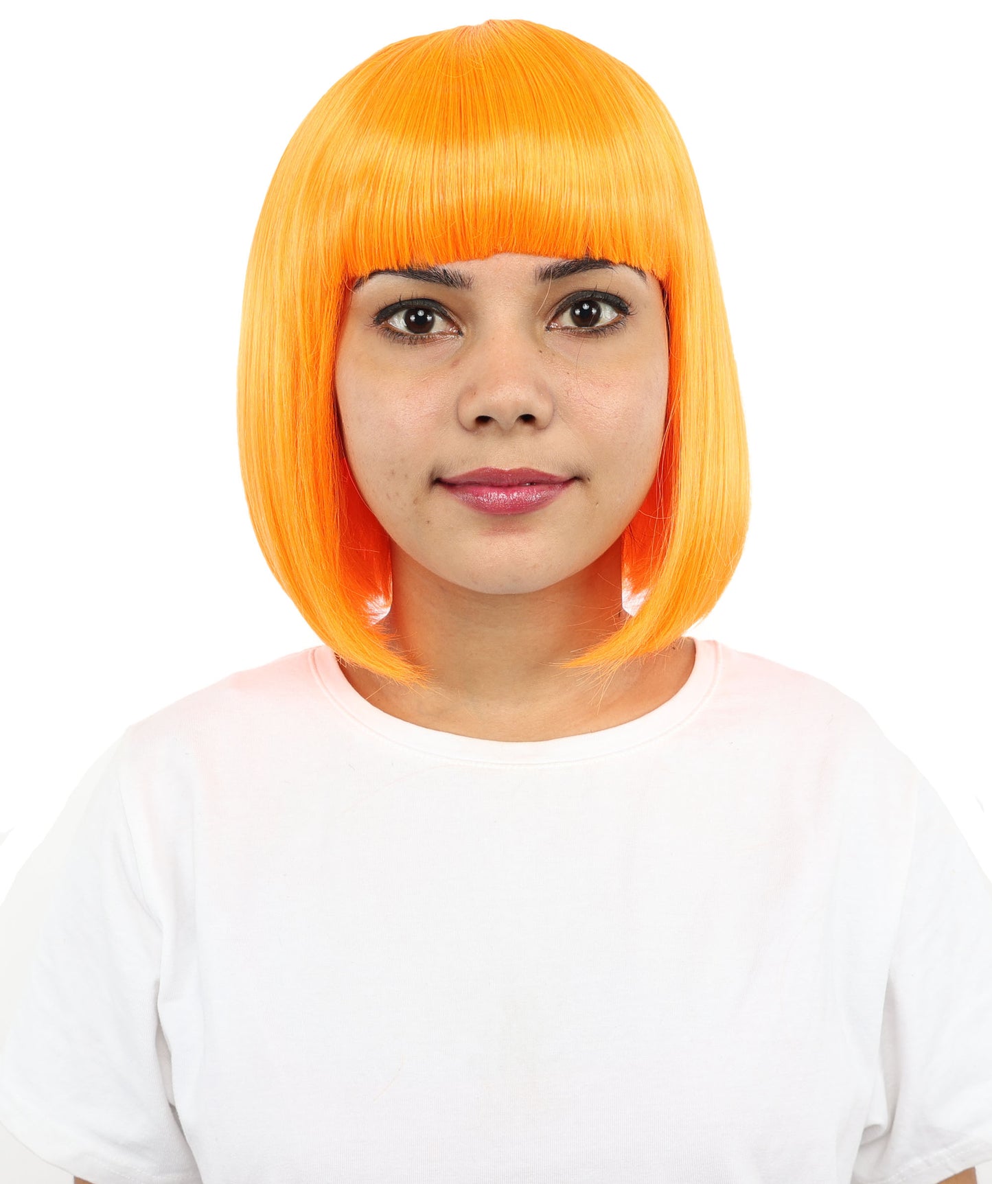 Adult Women’s Medium Bob Wig with Bangs – Layered Hairstyle with Soft Synthetic Fibers & Smooth Texture With Standard Cap | Stylish Hairpiece for Cosplay, Parties & Photo Shoots | Multicolor Options